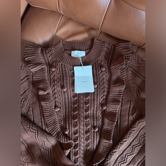 NWT SEZANE x MANOUSH Marva Pull Sweater Brown - Size M - Picture 4 of 7